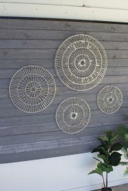 SET OF FOUR WIRE AND HAND MADE PAPER DISCS WALL ART
