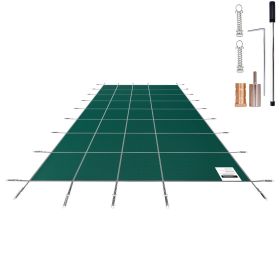 Pool Safety Cover Fits 16x36ft Rectangle Inground Pools, Safety Pool Cover with Drainage Holes, Mesh Solid Pool Cover for Swimming Pool