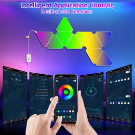 Triangular LED Lights, 10 RGB Wall Panels, Modular Intelligent Light Panel With APP, Remote And Music Synchronization, Honeycomb Light Wall In Game Ro (Option: Default)